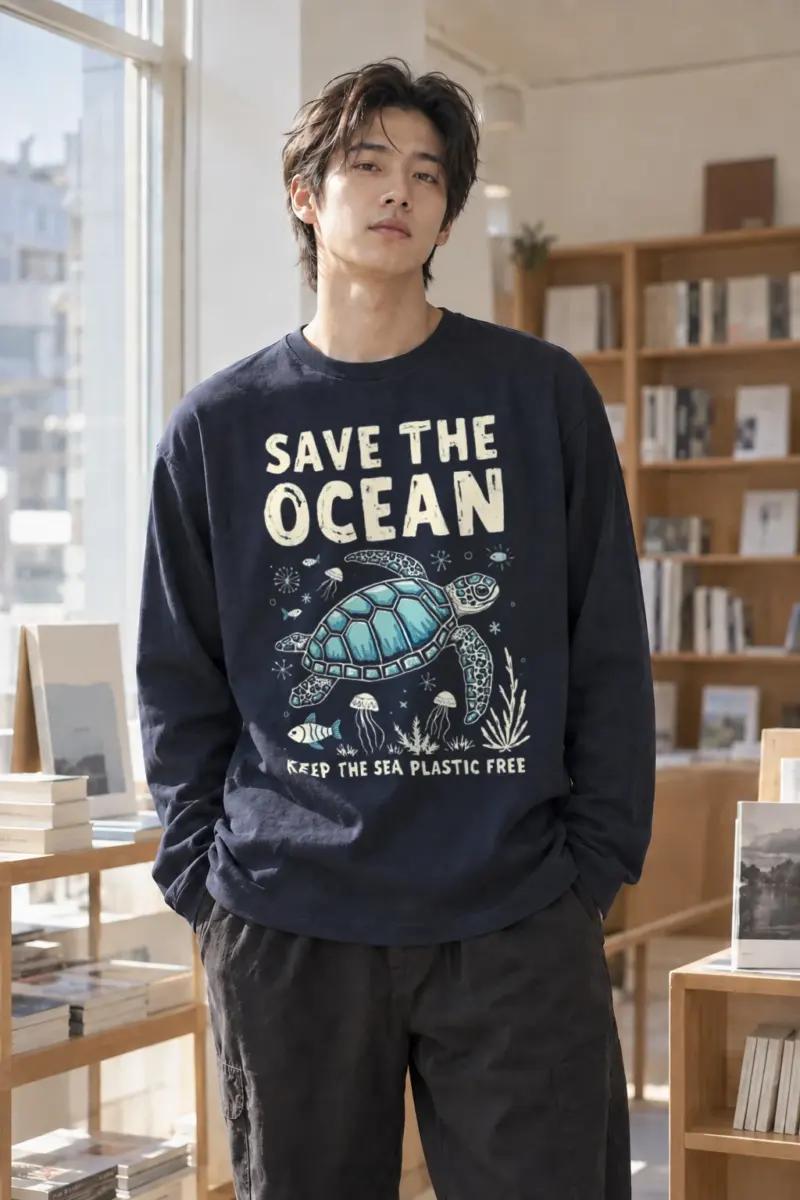 "Save The Ocean" Unisex Longsleeve T-shirt | Gildan 2400