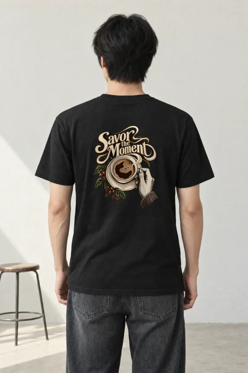 "Savor The Moment" Heavyweight Unisex Crewneck T-shirt