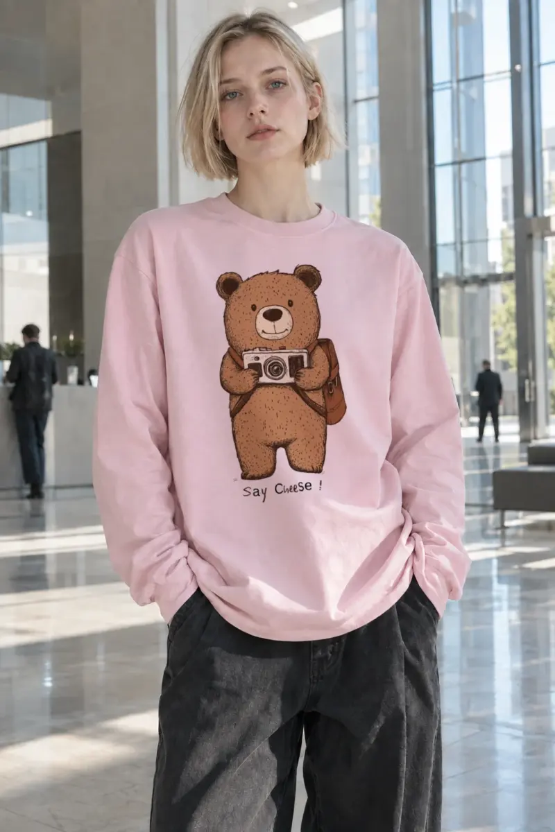 "Say Cheese Bear" Unisex Longsleeve T-shirt | Gildan 2400