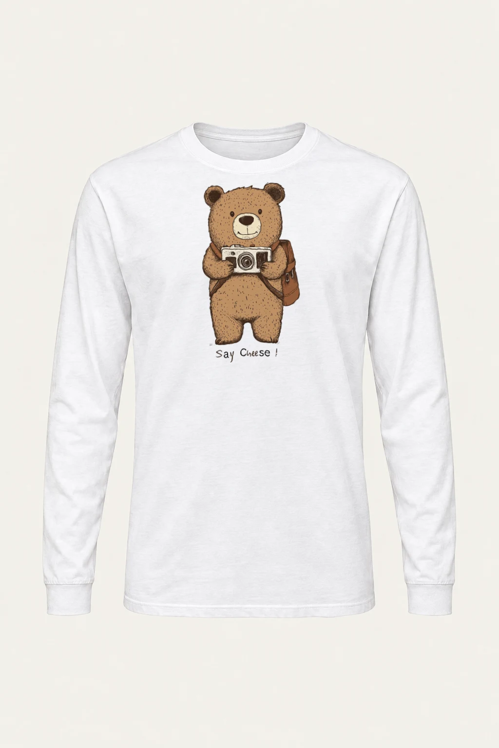 "Say Cheese Bear" Unisex Longsleeve T-shirt | Gildan 2400