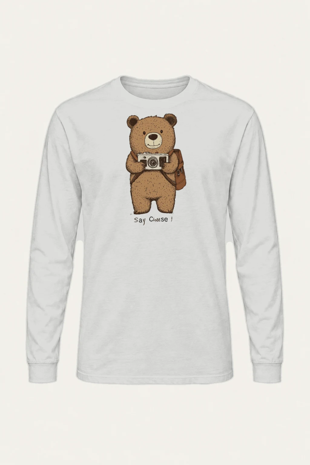"Say Cheese Bear" Unisex Longsleeve T-shirt | Gildan 2400