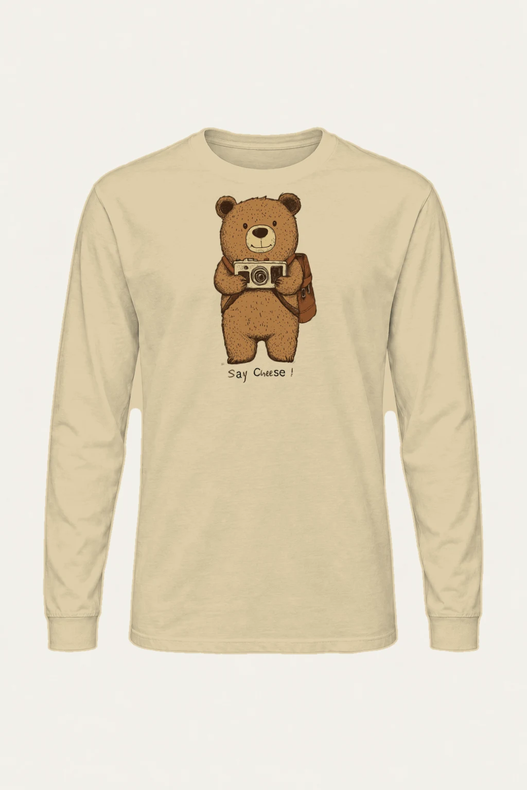 "Say Cheese Bear" Unisex Longsleeve T-shirt | Gildan 2400
