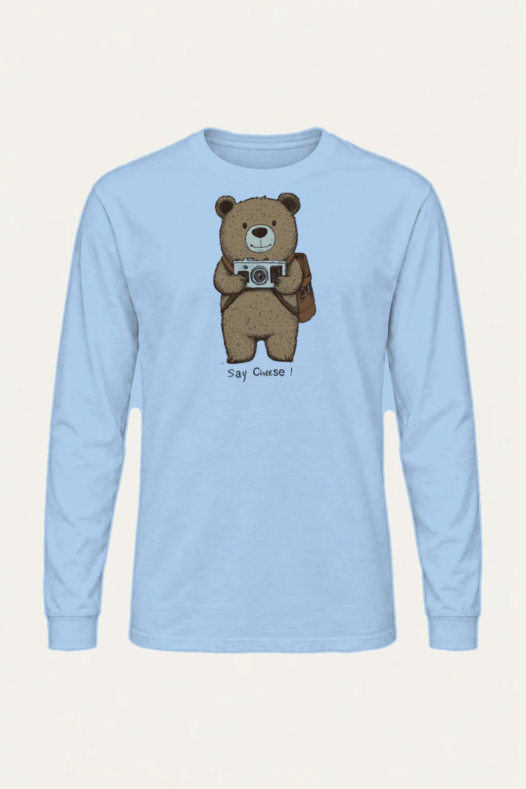 "Say Cheese Bear" Unisex Longsleeve T-shirt | Gildan 2400