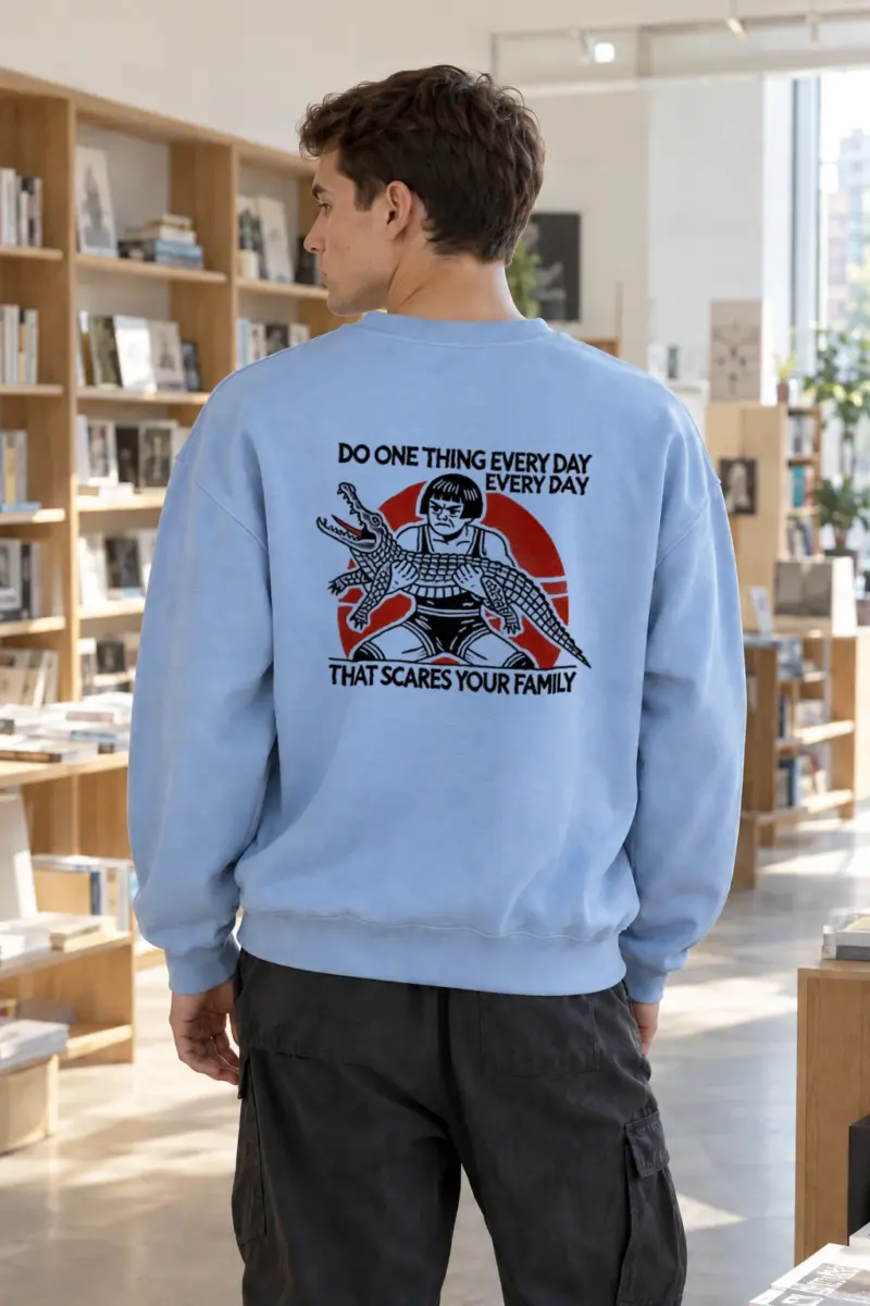 "Scares Your Family" Heavy Blend Unisex Crewneck Sweatshirt | Gildan 18000