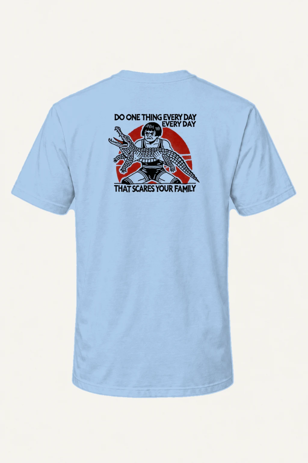 "Scares Your Family" Heavyweight Unisex Crewneck T-shirt | Gildan 5000