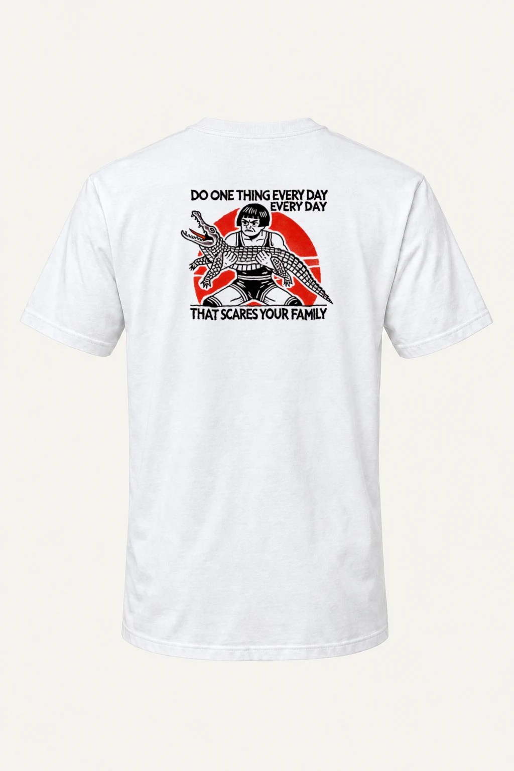 "Scares Your Family" Heavyweight Unisex Crewneck T-shirt | Gildan 5000
