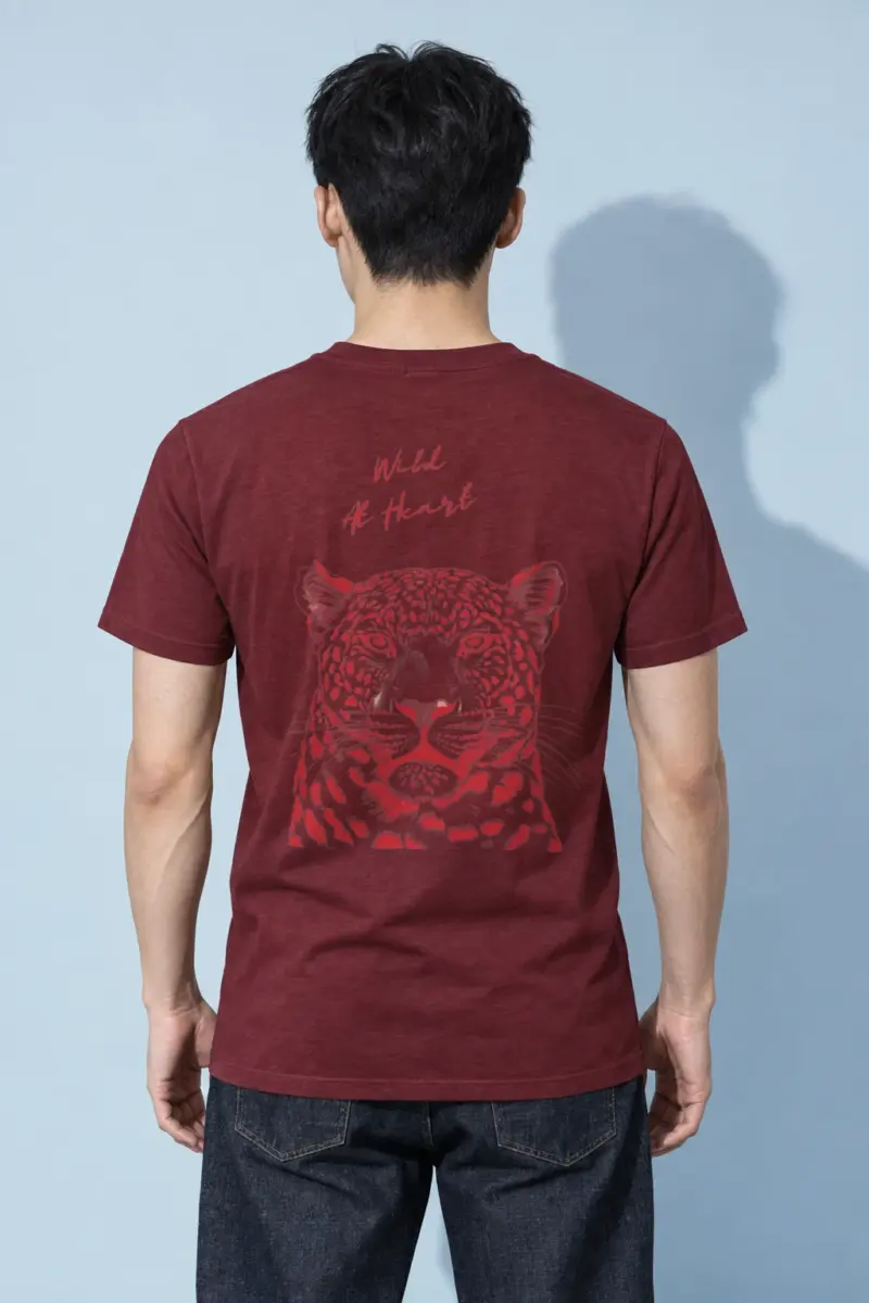 "Scarlet Leopard" Heavyweight Unisex Crewneck T-shirt