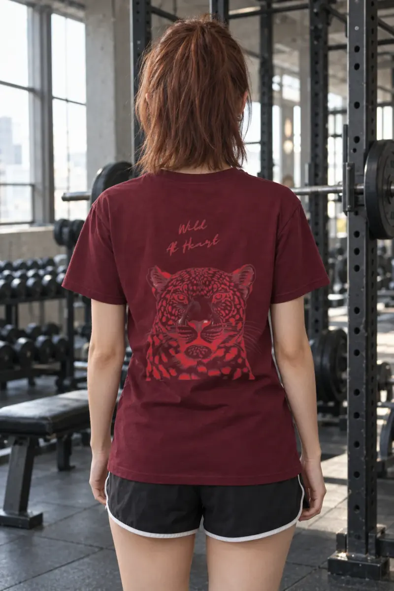 "Scarlet Leopard" Heavyweight Unisex Crewneck T-shirt
