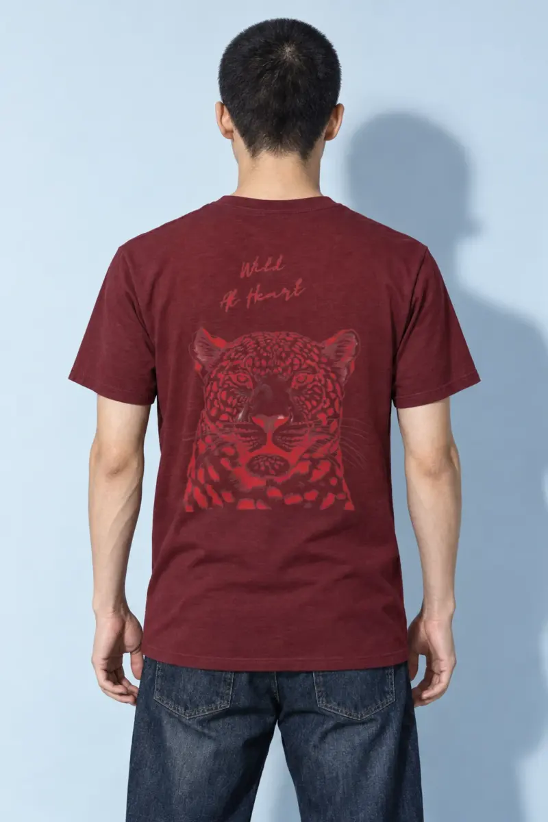 "Scarlet Leopard" Heavyweight Unisex Crewneck T-shirt | Gildan 5000