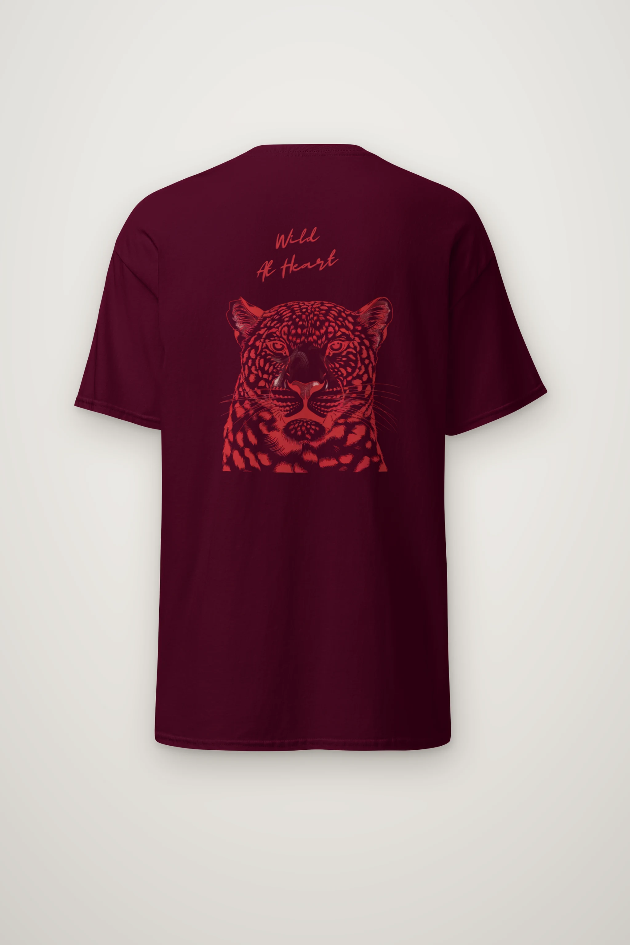 "Scarlet Leopard" Heavyweight Unisex Crewneck T-shirt