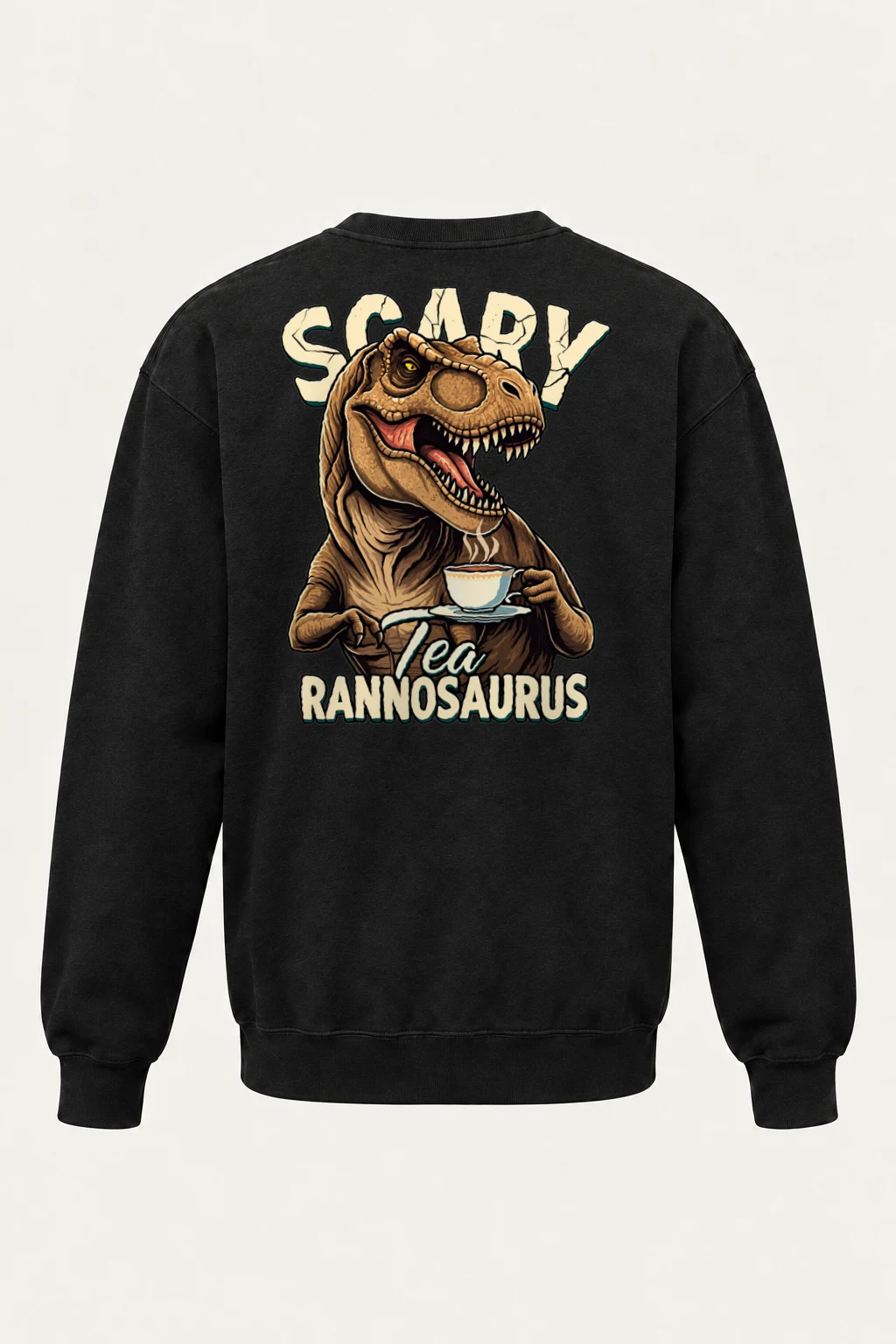 "Scary Tea Rannosaurus" Heavy Blend Unisex Crewneck Sweatshirt | Gildan 18000