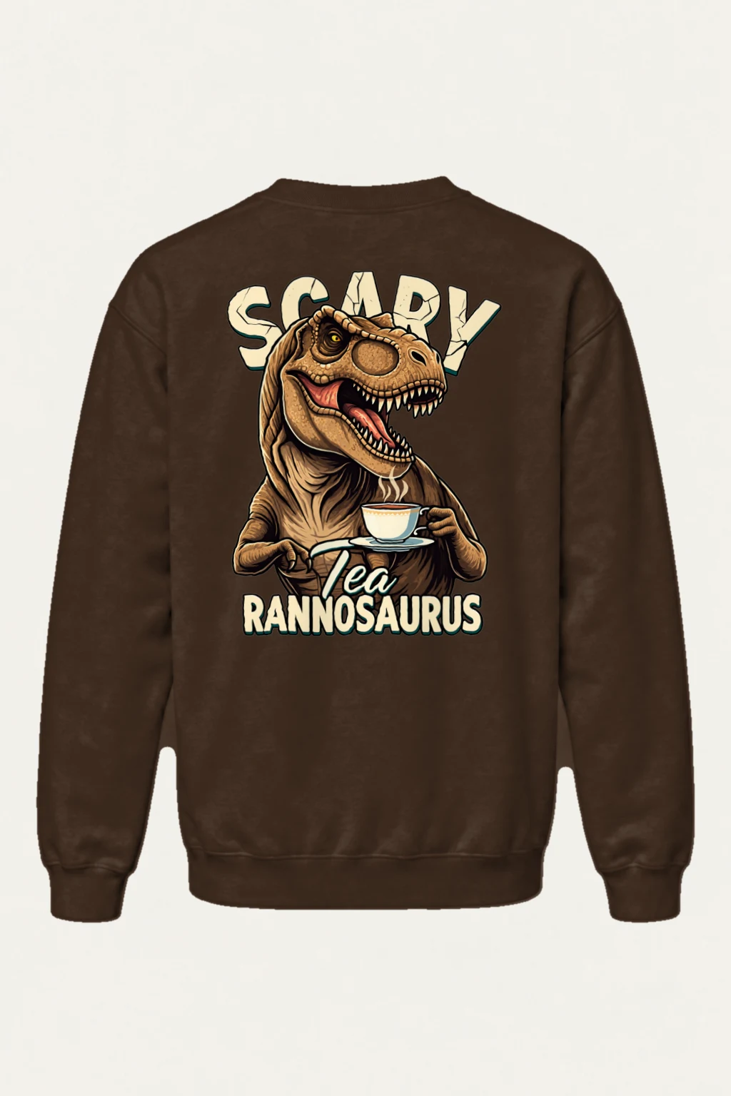 "Scary Tea Rannosaurus" Heavy Blend Unisex Crewneck Sweatshirt | Gildan 18000