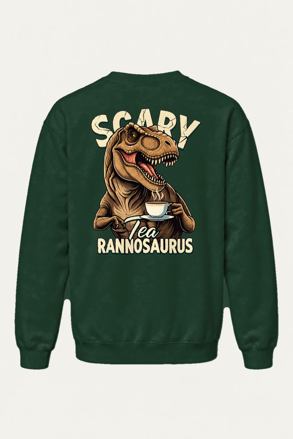 "Scary Tea Rannosaurus" Heavy Blend Unisex Crewneck Sweatshirt | Gildan 18000