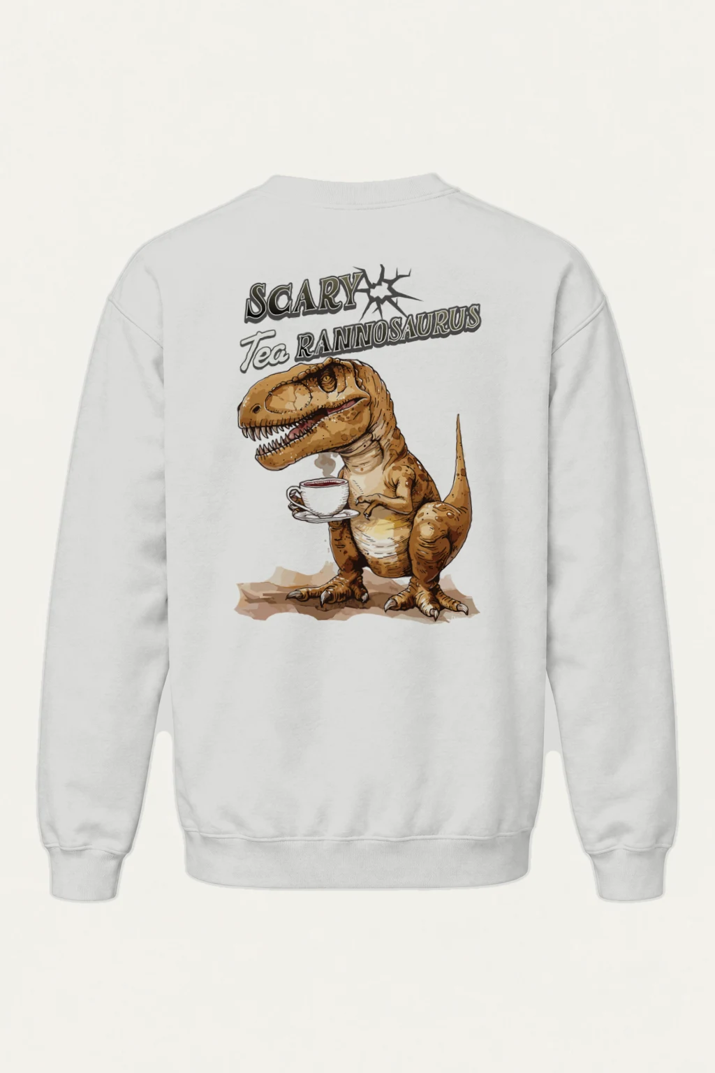 "Scary Tea Rannosaurus" Heavy Blend Unisex Crewneck Sweatshirt | Gildan 18000