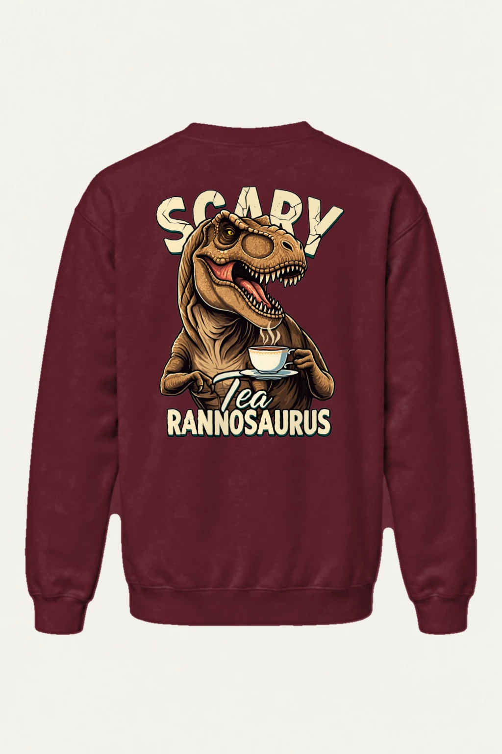 "Scary Tea Rannosaurus" Heavy Blend Unisex Crewneck Sweatshirt | Gildan 18000