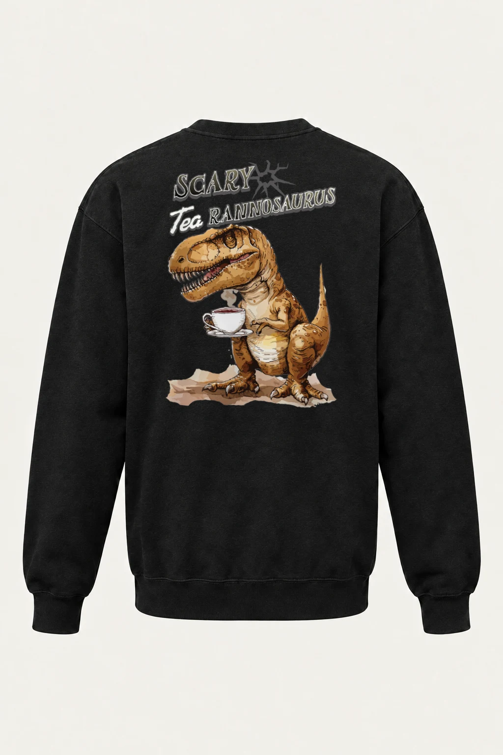 "Scary Tea Rannosaurus" Heavy Blend Unisex Crewneck Sweatshirt | Gildan 18000