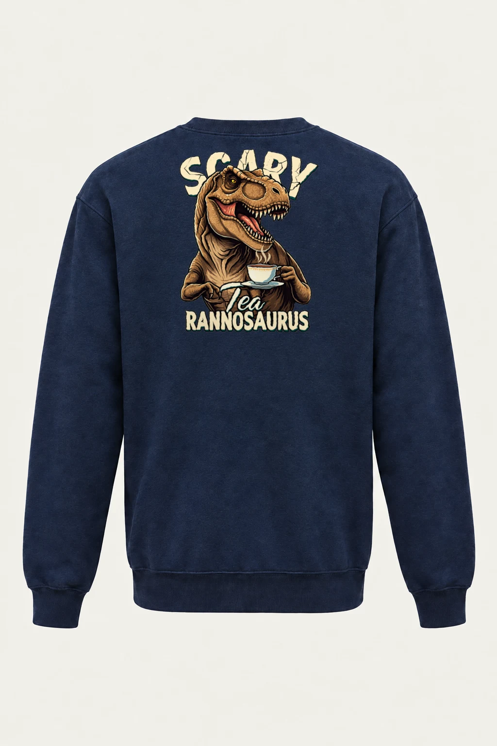 "Scary Tea Rannosaurus" Heavy Blend Unisex Crewneck Sweatshirt | Gildan 18000
