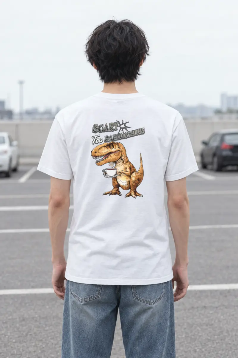 "Scary Tea Rannosaurus" Heavyweight Unisex Crewneck T-shirt
