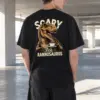 "Scary Tea Rannosaurus" Heavyweight Unisex Crewneck T-shirt | Gildan 5000
