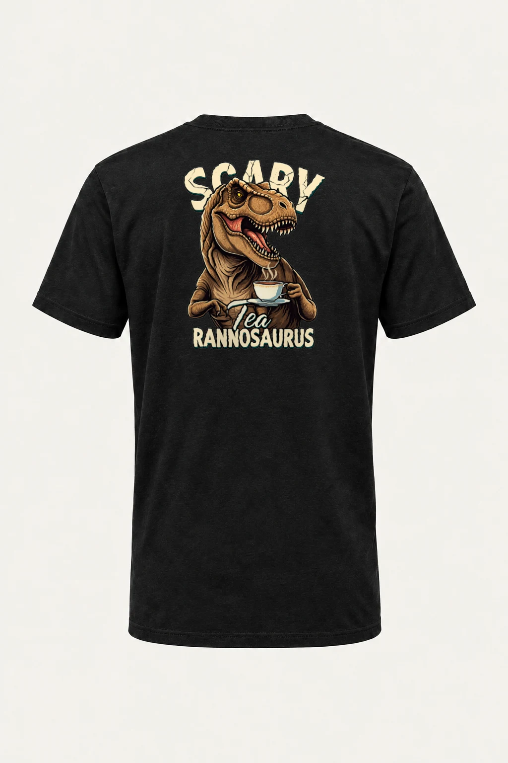 "Scary Tea Rannosaurus" Heavyweight Unisex Crewneck T-shirt | Gildan 5000