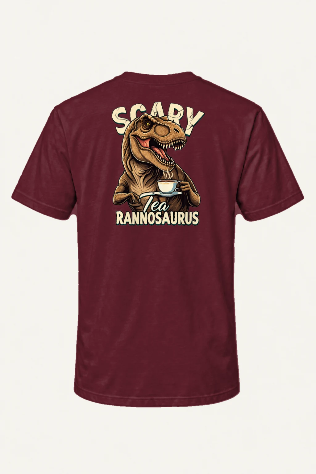 "Scary Tea Rannosaurus" Heavyweight Unisex Crewneck T-shirt | Gildan 5000