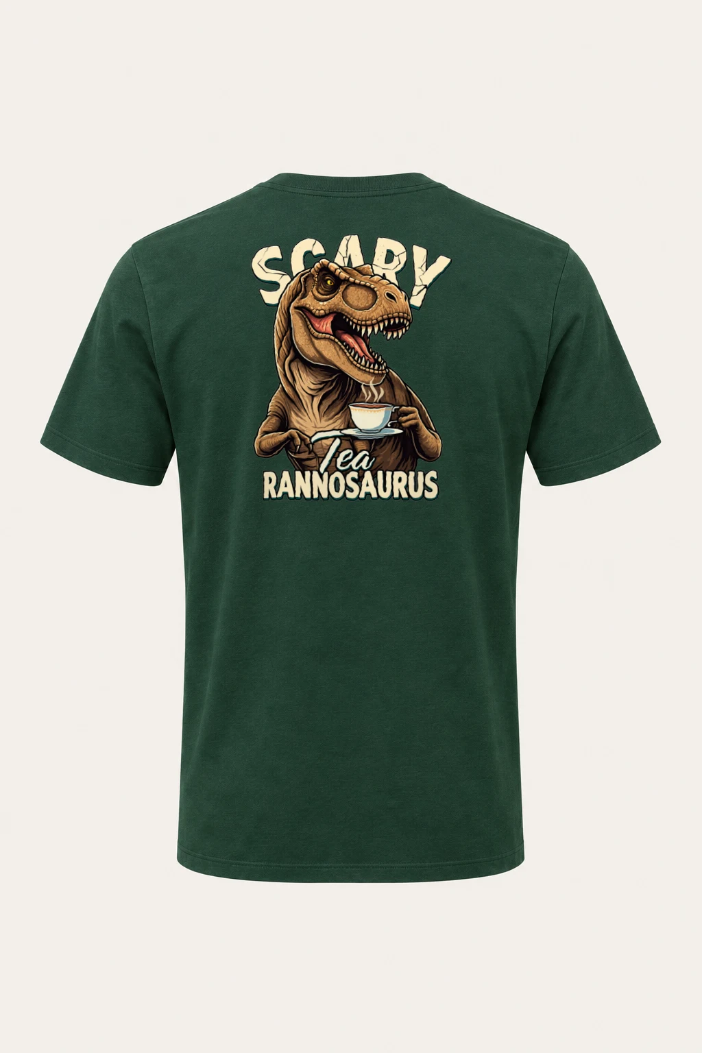 "Scary Tea Rannosaurus" Heavyweight Unisex Crewneck T-shirt | Gildan 5000