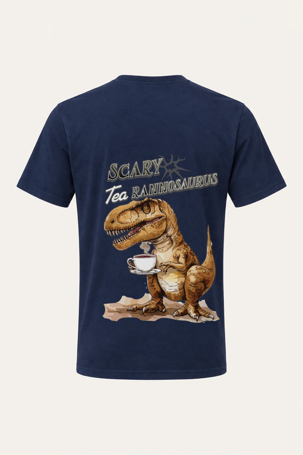 "Scary Tea Rannosaurus" Heavyweight Unisex Crewneck T-shirt | Gildan 5000