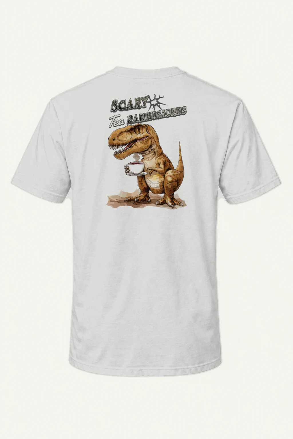 "Scary Tea Rannosaurus" Heavyweight Unisex Crewneck T-shirt | Gildan 5000