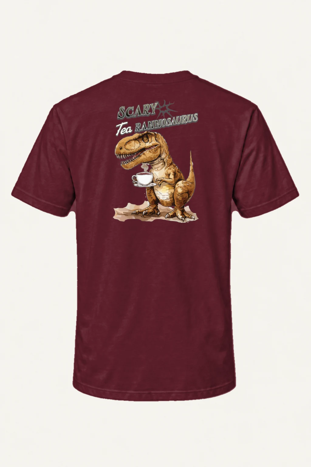 "Scary Tea Rannosaurus" Heavyweight Unisex Crewneck T-shirt | Gildan 5000