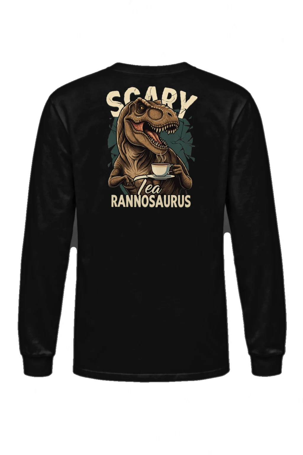 "Scary Tea Rannosaurus" Unisex Longsleeve T-shirt | Gildan 2400