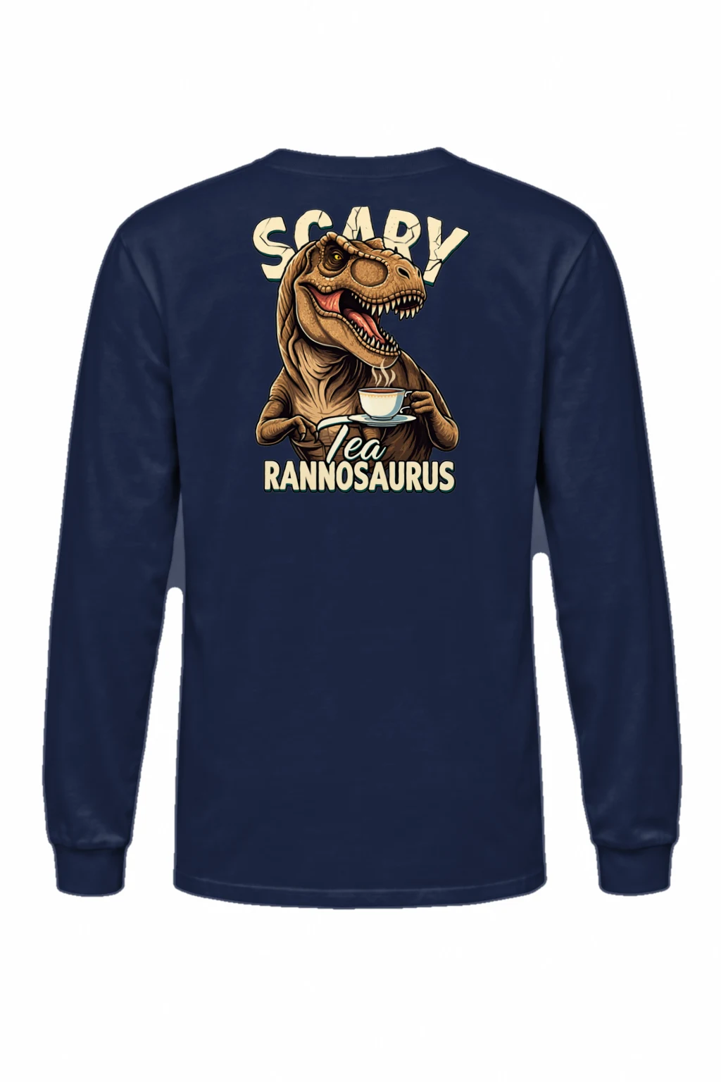 "Scary Tea Rannosaurus" Unisex Longsleeve T-shirt | Gildan 2400