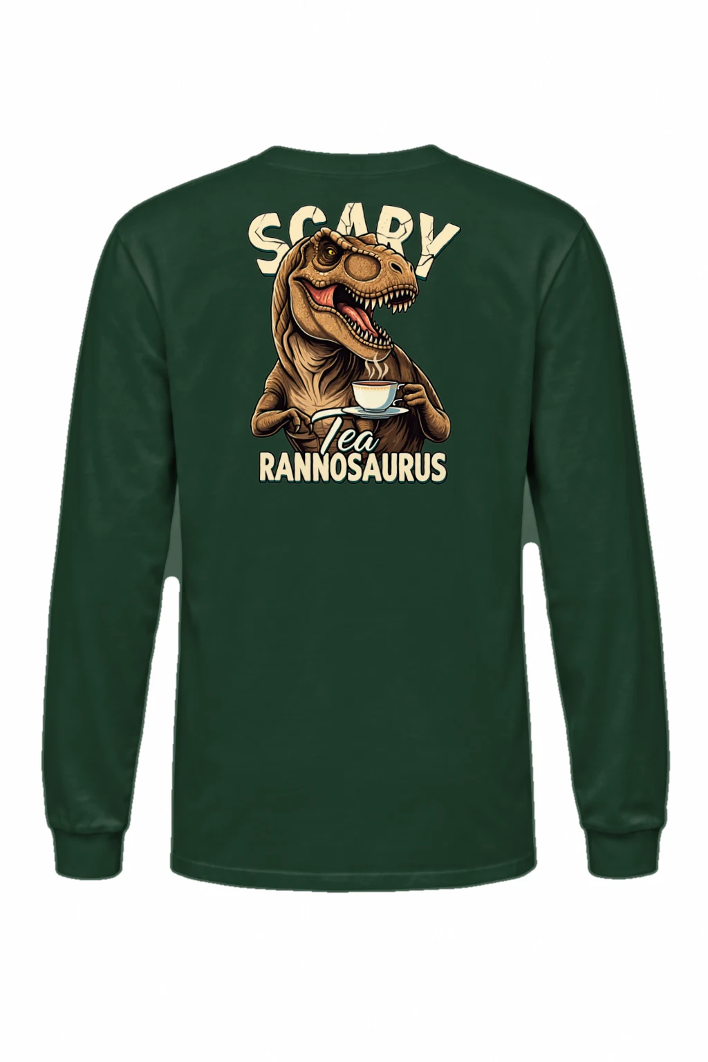 "Scary Tea Rannosaurus" Unisex Longsleeve T-shirt | Gildan 2400