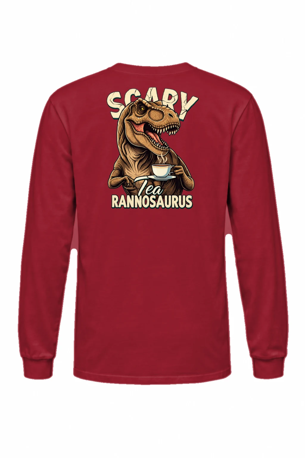 "Scary Tea Rannosaurus" Unisex Longsleeve T-shirt | Gildan 2400