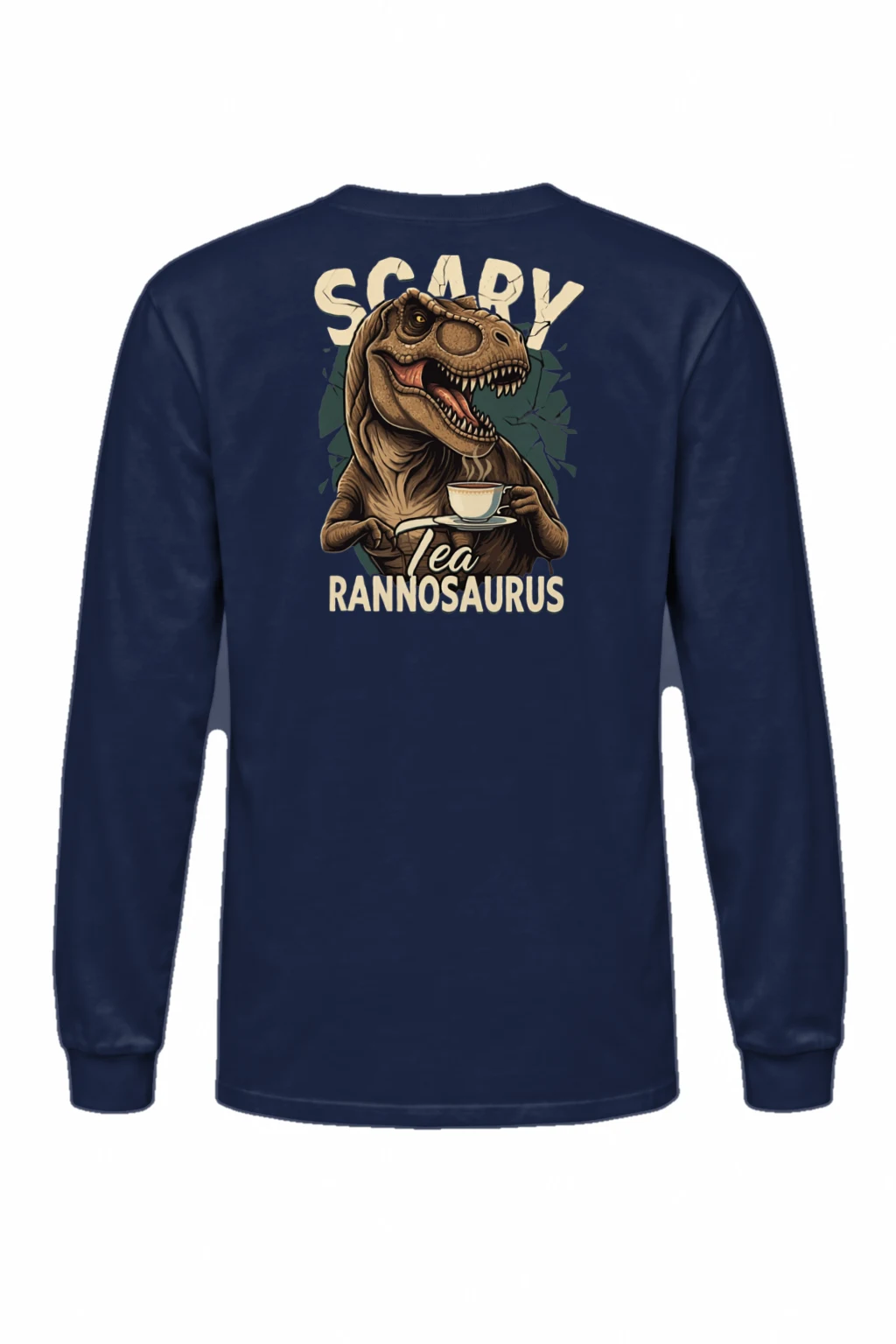 "Scary Tea Rannosaurus" Unisex Longsleeve T-shirt | Gildan 2400