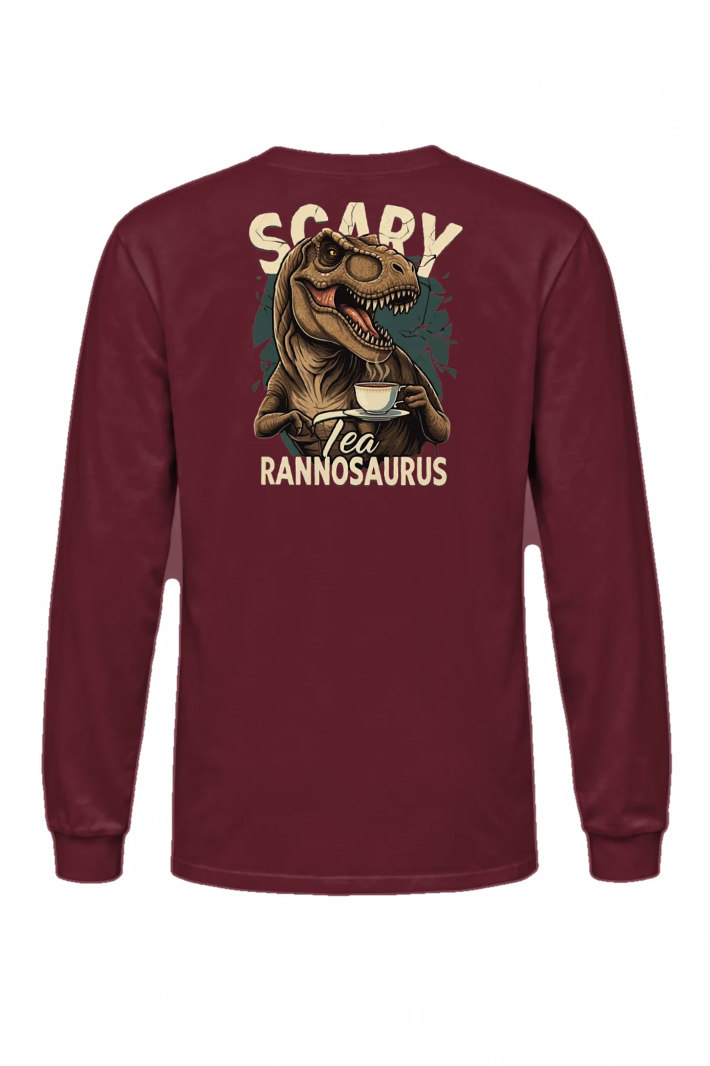 "Scary Tea Rannosaurus" Unisex Longsleeve T-shirt | Gildan 2400