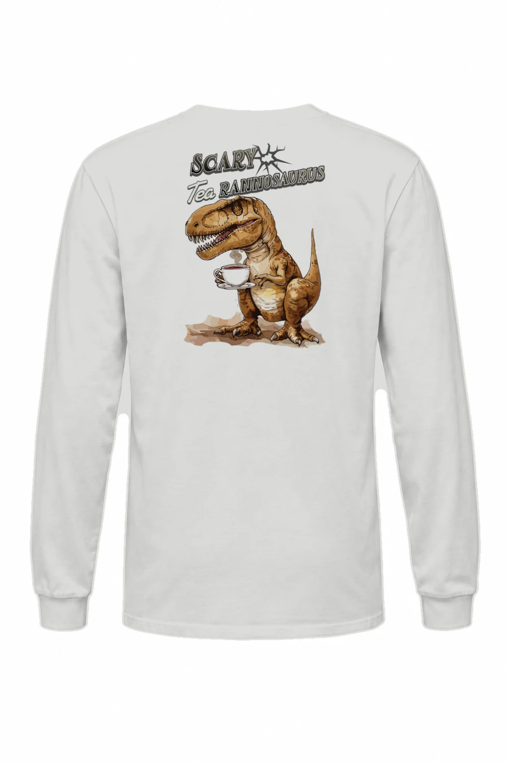 "Scary Tea Rannosaurus" Unisex Longsleeve T-shirt | Gildan 2400