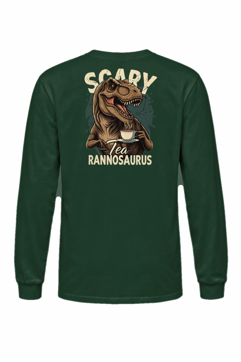 "Scary Tea Rannosaurus" Unisex Longsleeve T-shirt | Gildan 2400