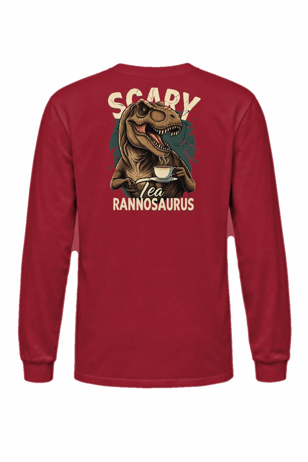 "Scary Tea Rannosaurus" Unisex Longsleeve T-shirt | Gildan 2400