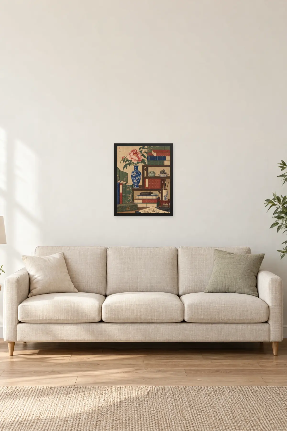 "Scholar's Shelf" Premium Wooden Framed Poster — Black frame, 16 × 20 in