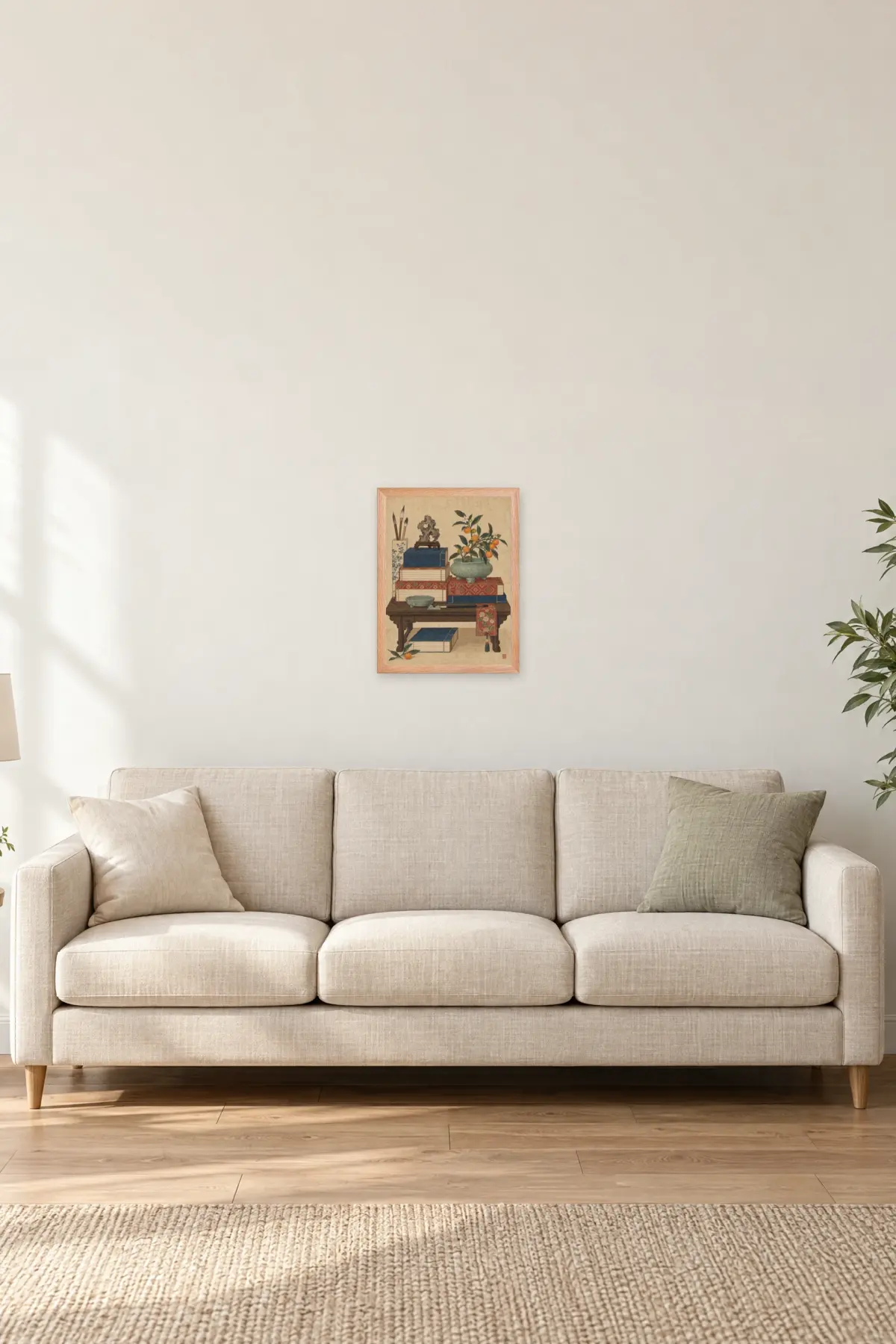"Scholar’s Table with Kumquats" Premium Wooden Framed Poster — Natural Wood frame, 12 × 16 in