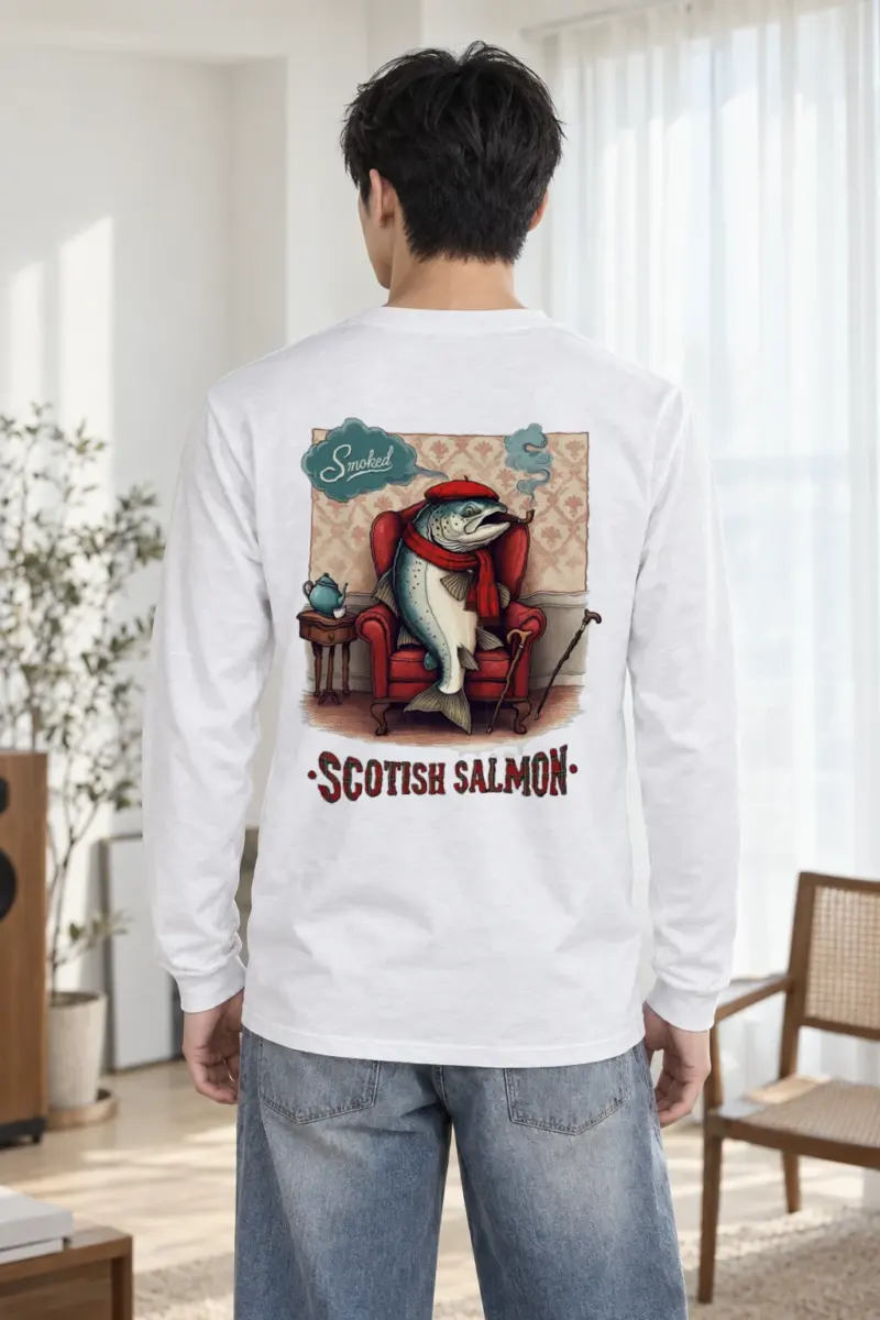 "Scottish Salmon Lounge" Unisex Longsleeve T-shirt