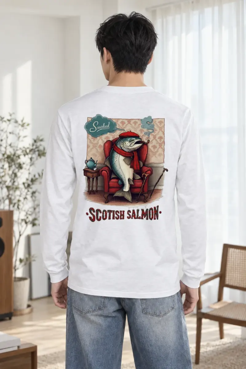 "Scottish Salmon Lounge" Unisex Longsleeve T-shirt