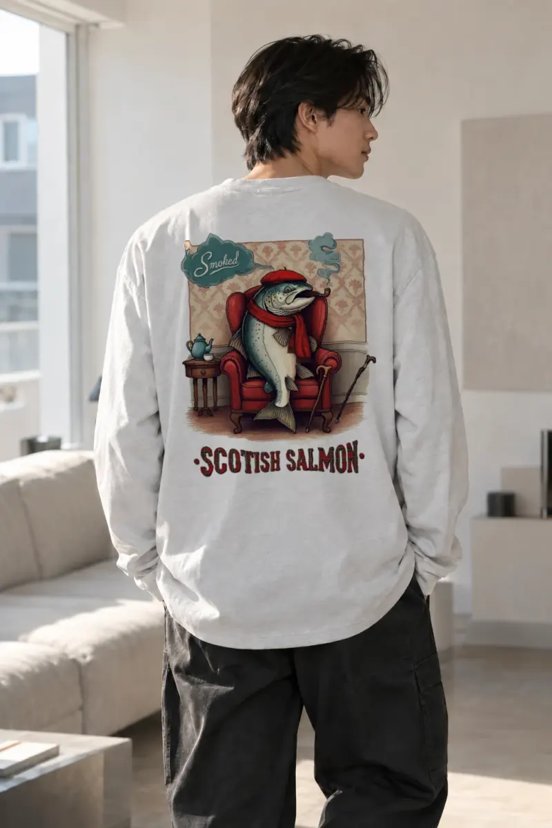 "Scottish Salmon Lounge" Unisex Longsleeve T-shirt | Gildan 2400