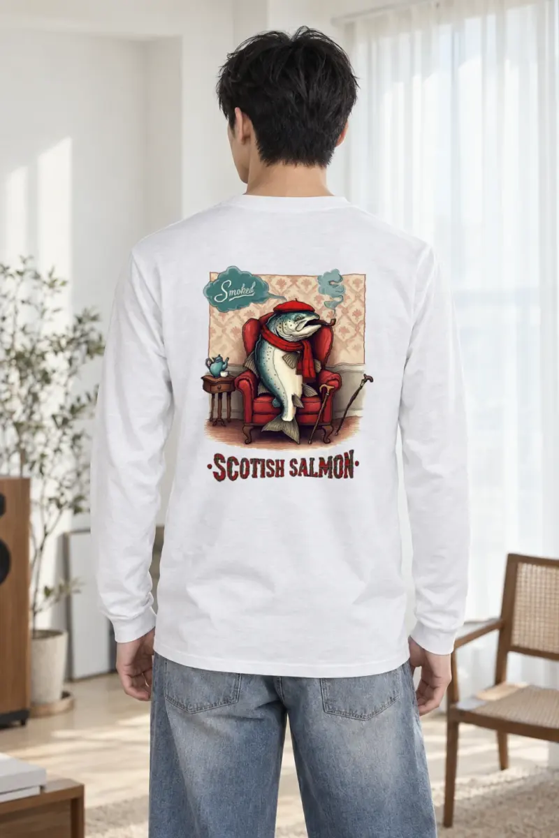 "Scottish Salmon Lounge" Unisex Longsleeve T-shirt