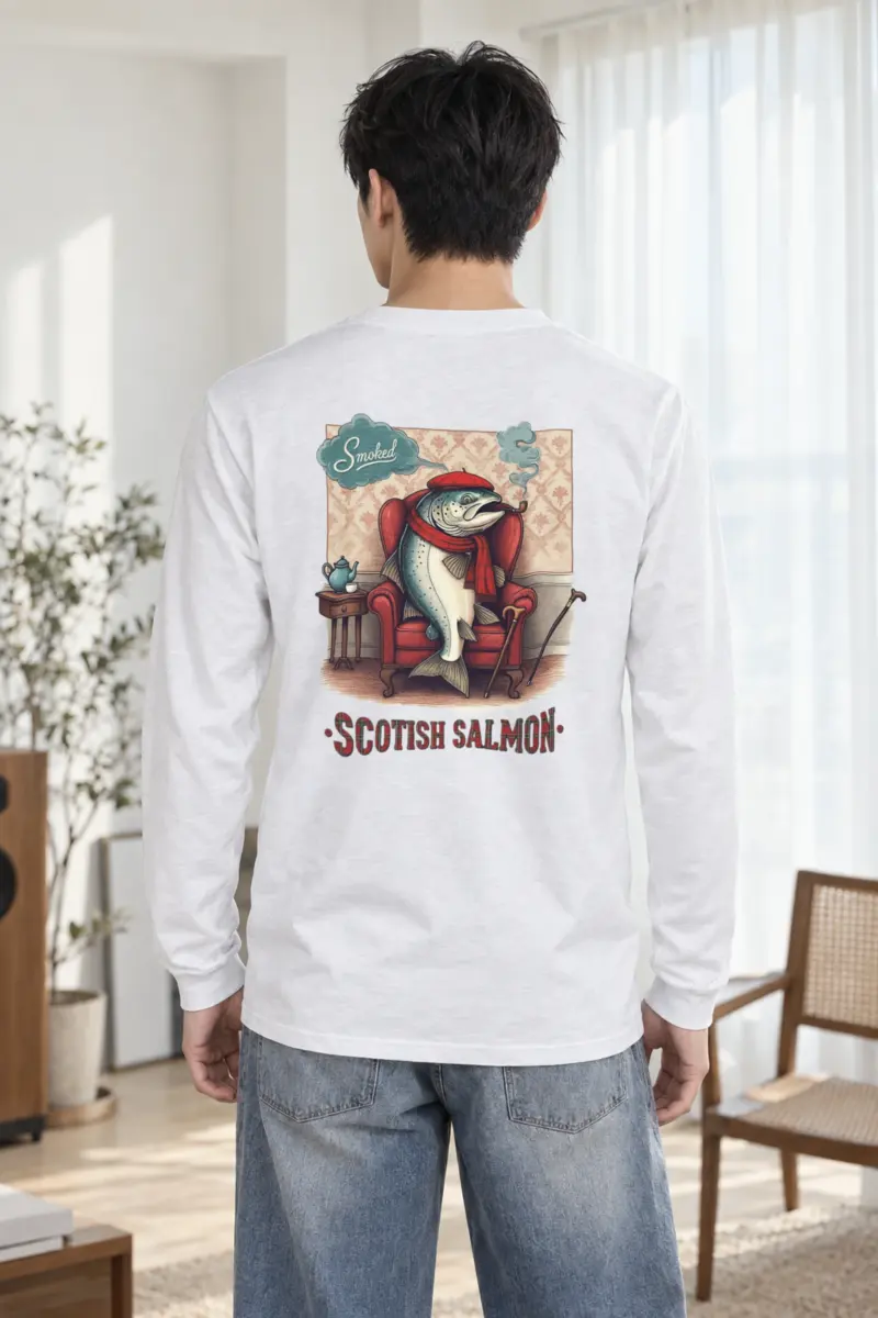"Scottish Salmon Lounge" Unisex Longsleeve T-shirt