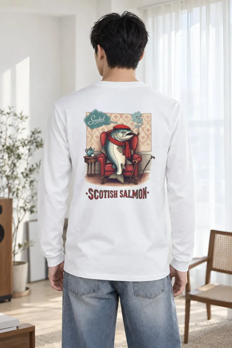 "Scottish Salmon Lounge" Unisex Longsleeve T-shirt