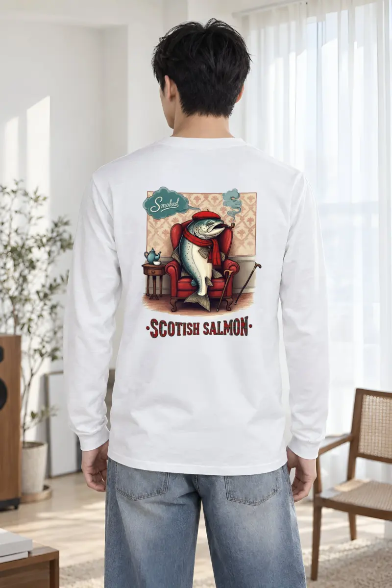 "Scottish Salmon Lounge" Unisex Longsleeve T-shirt