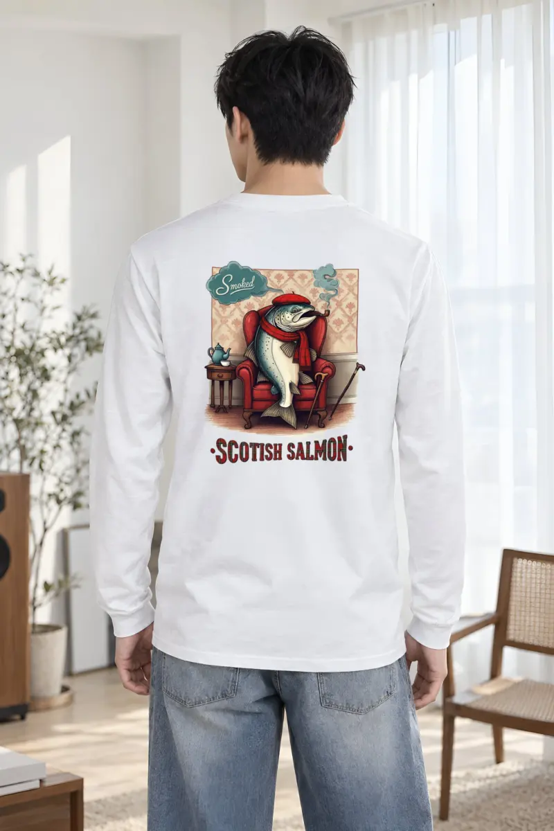 "Scottish Salmon Lounge" Unisex Longsleeve T-shirt