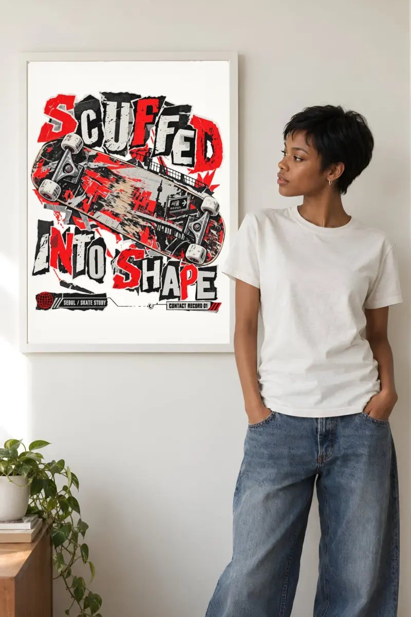 "Scuffed Into Shape" Premium Wooden Framed Poster