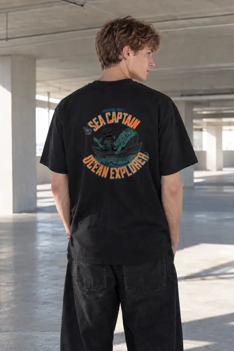 "Sea Captain Adventure" Heavyweight Unisex Crewneck T-shirt | Gildan 5000